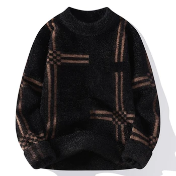 2023 Новый Зимний Модный Кашемировый свитер Для мужчин, Высококачественные Удобные мужские свитера, Толстый Теплый мужской пуловер