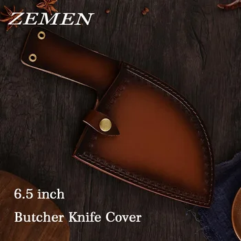 Чехол для мясницкого ножа с принтом ZEMEN, высококачественные Кожаные ножи, защитные чехлы для 6,5-дюймовых ножей, Прочные чехлы для лезвий для тесаков